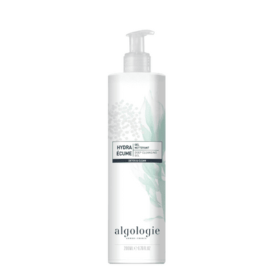 Algologie deep cleansing gel in pump bottle with green flowers