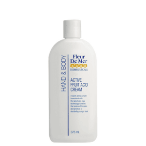 FDM Fruit Acid Hand & Body Cream in white bottle