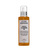 Fleur De Mer gentle cleansing oil in clear bottle with pump