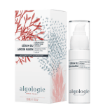 Algologie garden marine serum in pump bottle. Outer box with orange flowers and black text