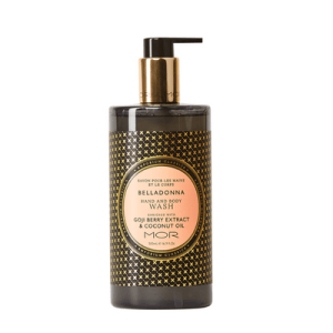MOR Belladonna Hand & Body Wash in black pump bottle