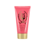 mor hand cream in lychee flower. hot pink tube with gold lid