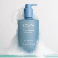 ECOYA Sandalwood & Amber Luxe Hand & Body Wash 450ml - Image 2