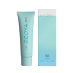 ECOYA Lotus hand cream unboxed next to aqua outer box