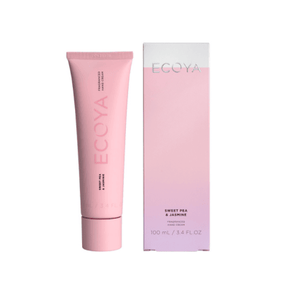 ECOYA Hand Cream Sweet Pea & Jasmine in a pink tube and pink box
