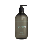 ECOYA hand and body wash in lotus scent. Transparent dark 450ml pump bottle