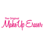 The original makeup eraser logo with pink text on white background