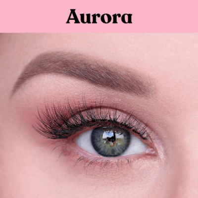 Silly George Aurora fake eyelash on a human eye
