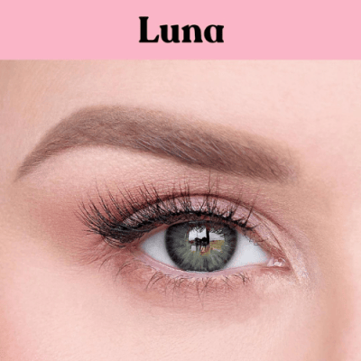 Silly George Luna false lash displayed on a models eye