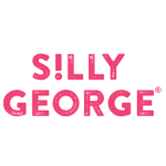 Silly George logo with pink text on white background