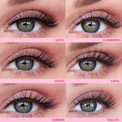 Silly George collage with eyes showing each supernatural lash series