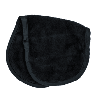 Black original makeup eraser folded in half