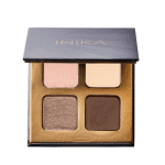 INIKA eye shadow palette in wind. 4 colours shown in brown shades, cream and baby pink colour eye shadow.