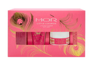 MOR Emporium lychee flower gift pack boxed with 4 products