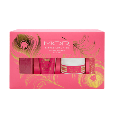 MOR Emporium lychee flower gift pack boxed with 4 products