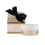 MOR little luxuries marshmallow body butter out of box. Box in background with black bow