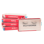 Silly George stack of SuperNatural eyelashes. Front box showing lashes with clear lid