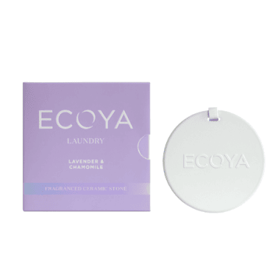 ECOYA Lavender & Chamomile Fragranced Ceramic Stone with purple box