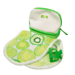 The makeup eraser key lime group image with hair clip, eraser & cosmetic bag