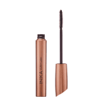 INIKA curly lash mascara in black. Lid off tube showing curved brush