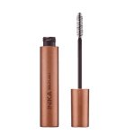 INIKA cosmetics bold black mascara. Lid off showing mascara wand and brush