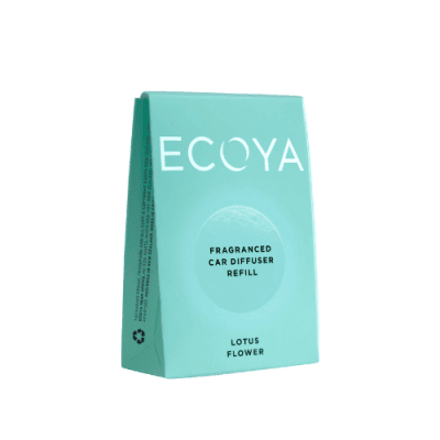 ECOYA Lotus Flower Car Diffuser Refill in aqua box