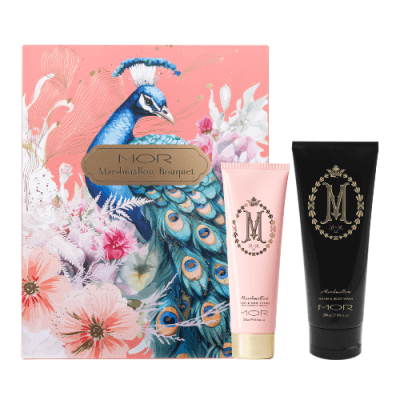 MOR Marshmallow Hand Cream 125ml & Body Wash 200ml Duo