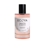 ECOYA Sweet Pea & Jasmine Room Spray in glass bottle with black lid