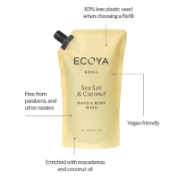 ECOYA Sea Salt & Coconut Hand & Body Wash Refill 1L - Image 3